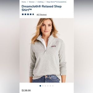 Vineyard Vines Dreamcloth Relaxed Shep Shirt SMALL Light Heather Gray